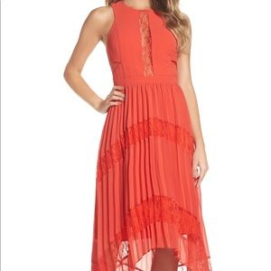 Adelyn Rae Irina Lace Pleated Hi Low Dress